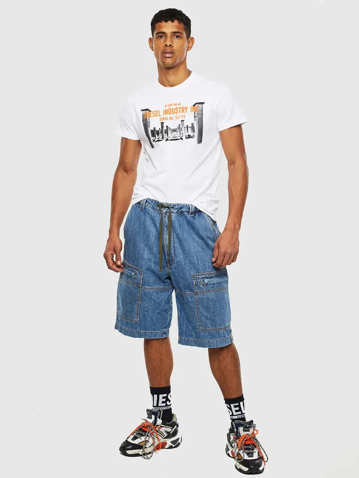 Diesel Tshirts Mens TDIEGOS13 White Cheap On Sale