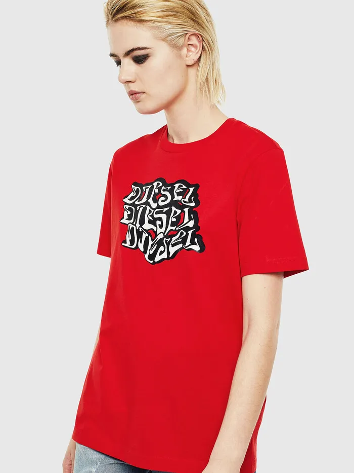 Diesel Tshirts Mens TJUSTJ20 Red Popular