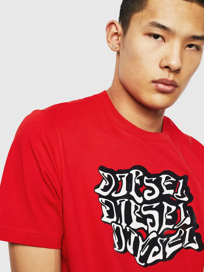 Diesel Tshirts Mens TJUSTJ20 Red Popular