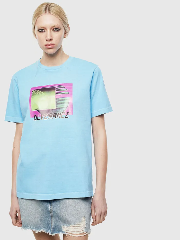 Diesel Tshirts Mens TJUSTNEONS1 Azure Popular
