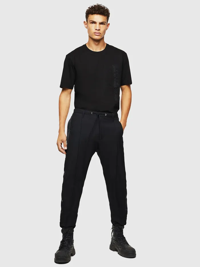 Diesel Tshirts Mens TJUSTPOCKETJ1 Black Gift 4 You