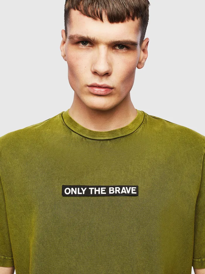 Diesel Tshirts Mens TJUSTSLITST15 Yellow Popular