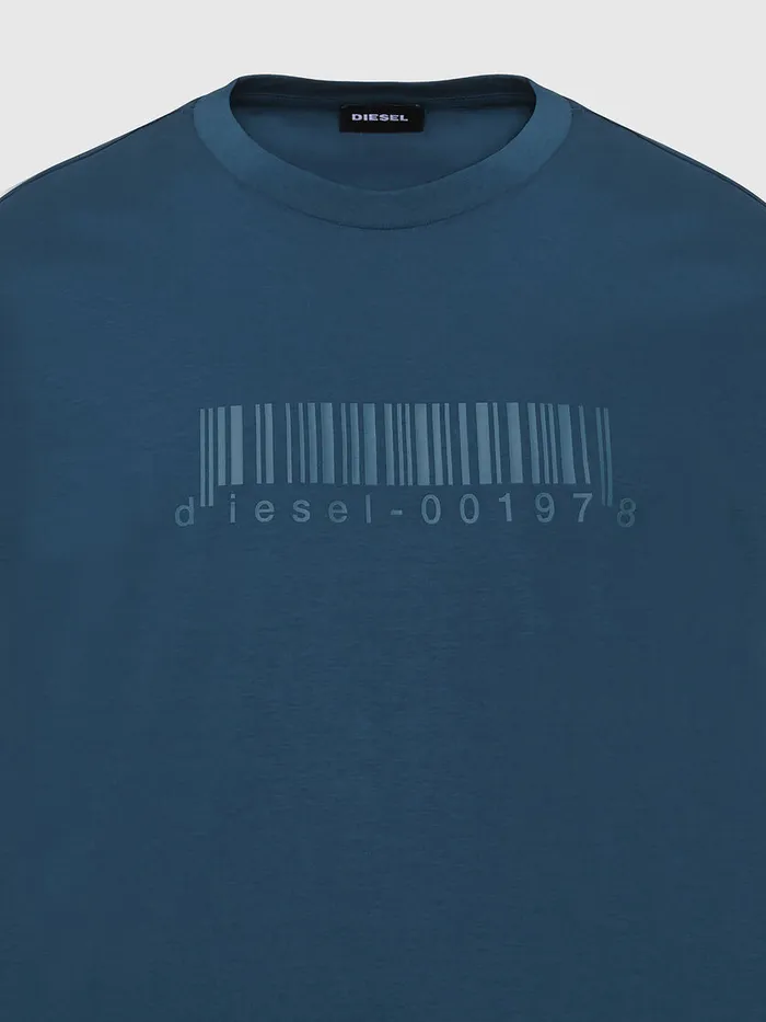 Diesel Tshirts Mens TJUSTSLITSX87 Water Green On Sale