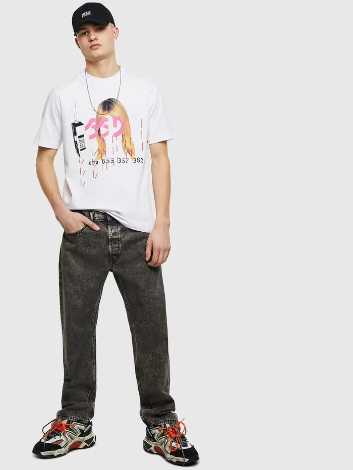 Diesel Tshirts Mens TJUSTT24 White For Sale