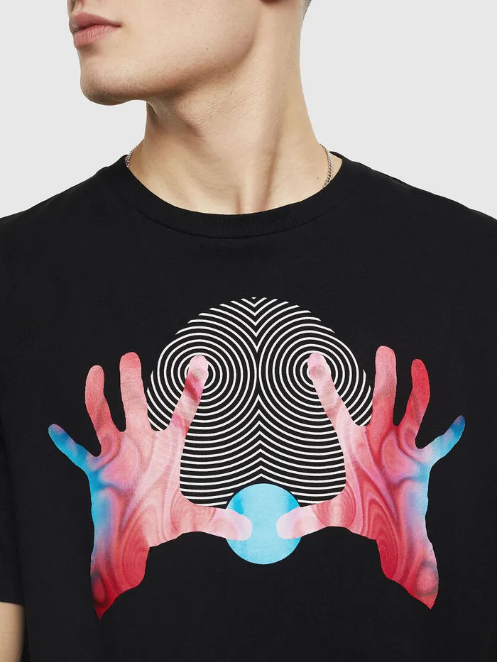 Diesel Tshirts Mens TJUSTT26 Black Gift Ideas