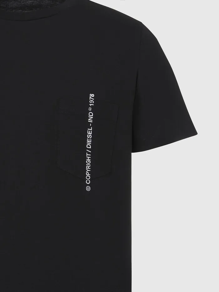 Diesel Tshirts Mens TRUBINPOCKETJ1 Black On Sale