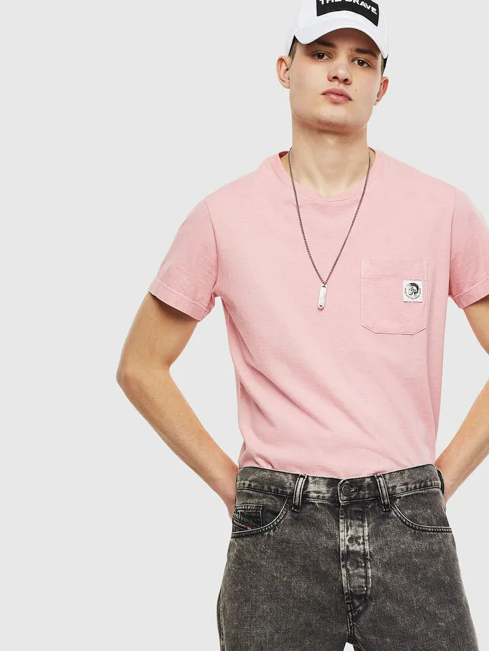 Diesel Tshirts Mens TWORKYMOHIS1 Pink Online