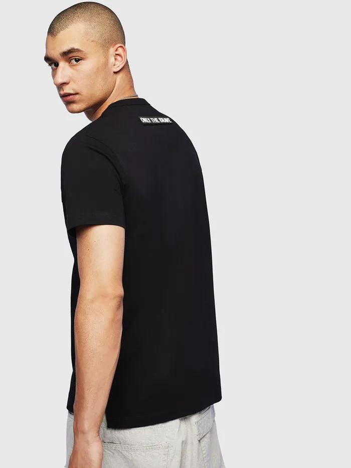 Diesel Tshirts Mens TWORKYSLITS Black Cheap On Sale