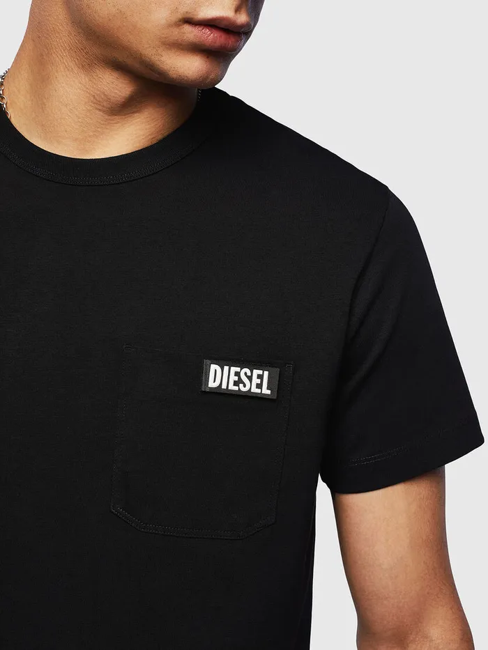 Diesel Tshirts Mens TWORKYSLITS Black Cheap On Sale