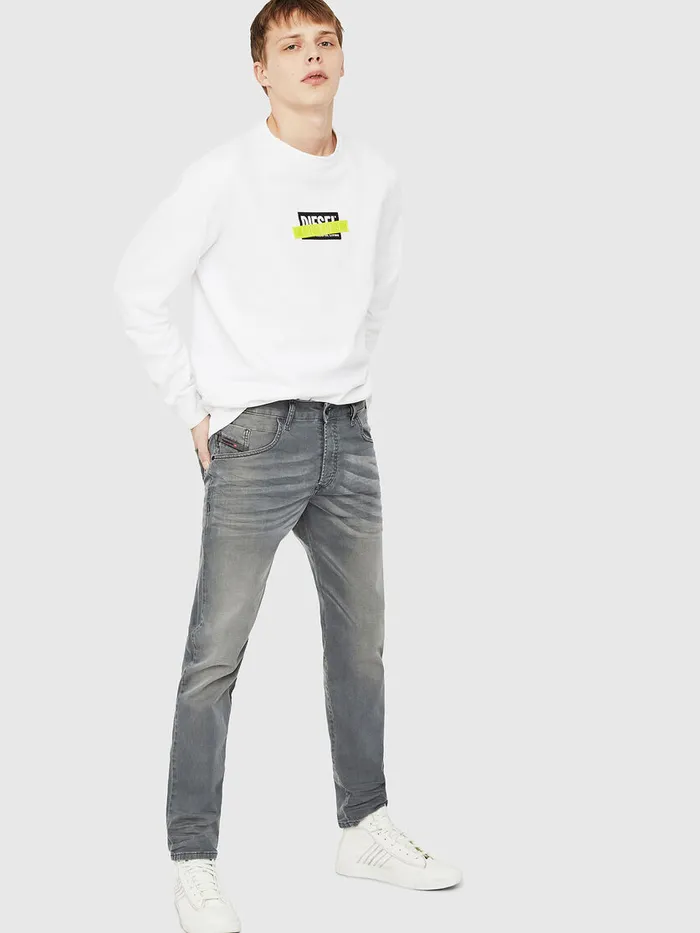 Diesel Tapered Mens DBazer 0699P Grey Jeans Casaul