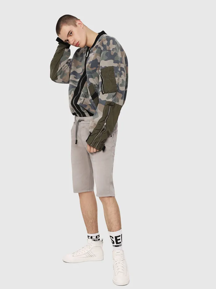 Diesel Trousers and Shorts Mens DKROOSHORT JOGGJEANS Grey On Sale