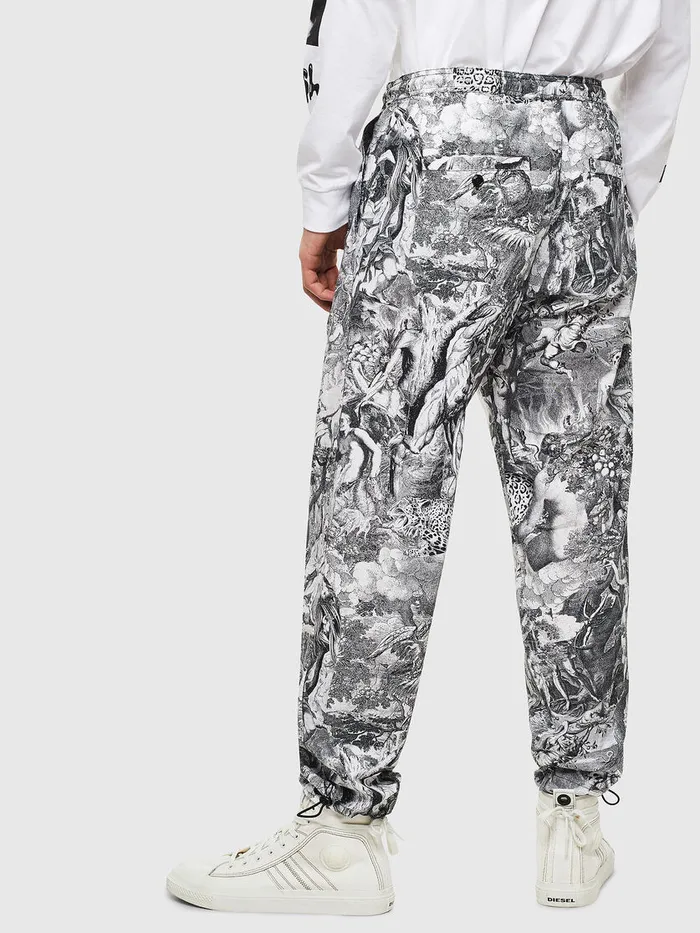 Diesel Trousers and Shorts Mens PTOLLKAOS BlackWhite Near Me