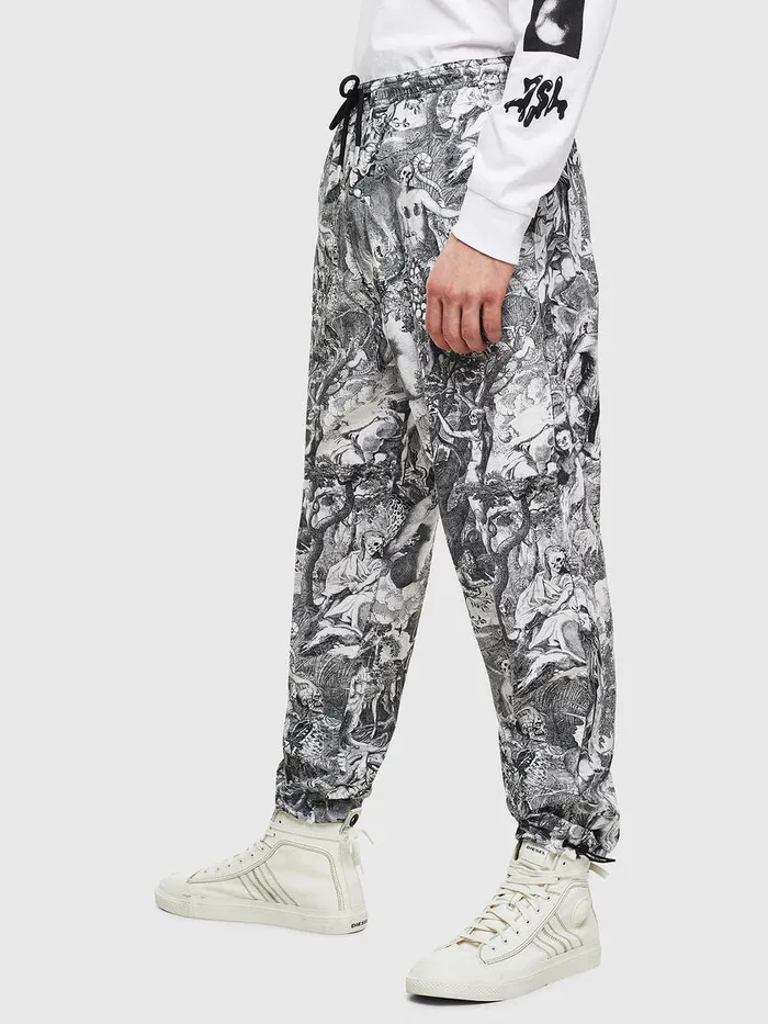 Diesel Trousers and Shorts Mens PTOLLKAOS BlackWhite Near Me