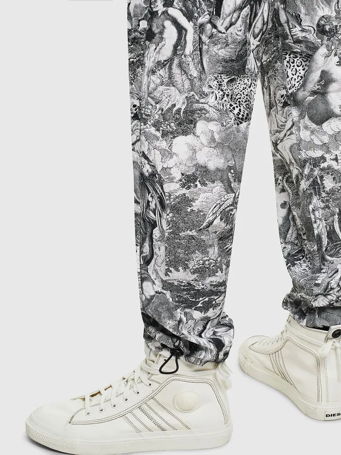 Diesel Trousers and Shorts Mens PTOLLKAOS BlackWhite Near Me