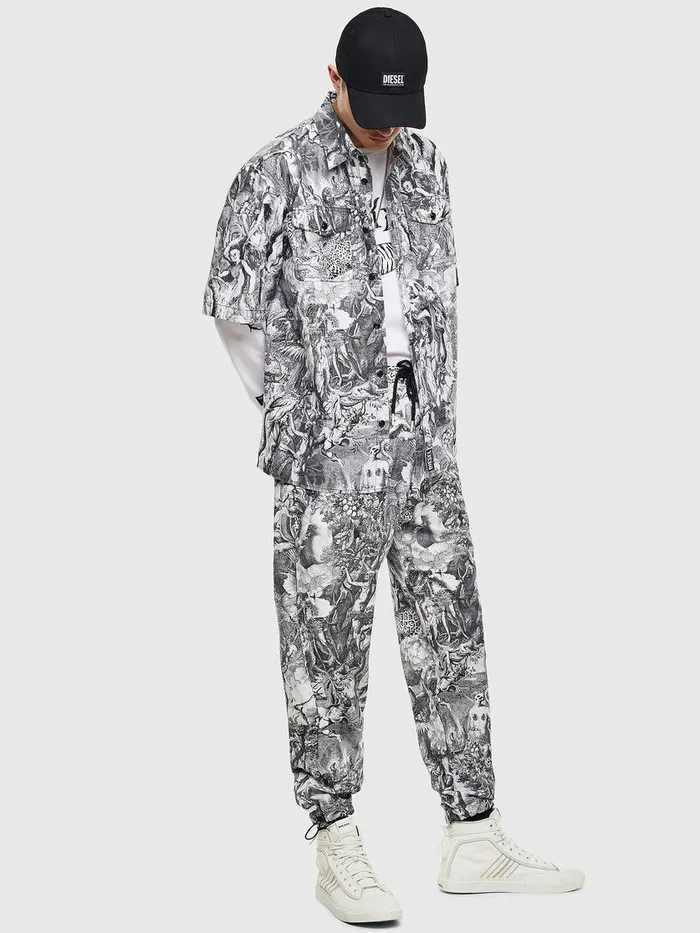 Diesel Trousers and Shorts Mens PTOLLKAOS BlackWhite Near Me