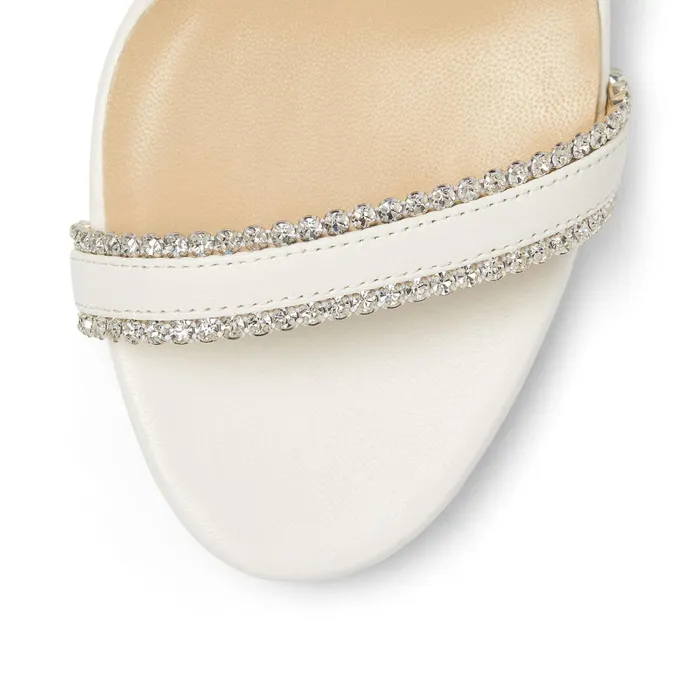 Dochas 100 Latte Nappa Leather Sandals With Jewel Trim Latte Women JIMMY CHOO Bridal Shoes Dochas 100 Latte Nappa Leather Sandals With Jewel Trim Latte Women JIMMY CHOO Bridal Shoes
