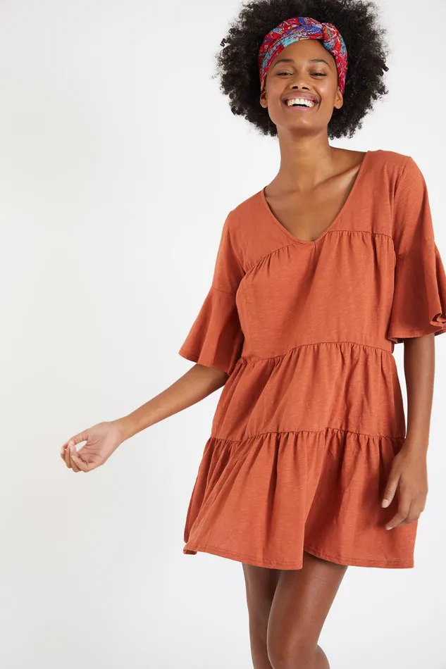 Dress Brown 8211 KIMI PEACHY Brown Women Banana Moon Dresses
