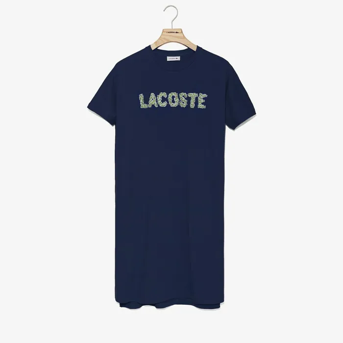 Dresses and Skirts Lacoste Womens Croco Magic Cotton TShirt Dress Navy Blue Casaul Dresses and Skirts Lacoste Womens Croco Magic Cotton TShirt Dress Navy Blue Casaul