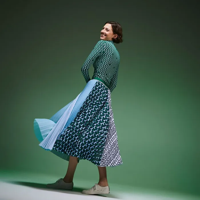 Dresses and Skirts Lacoste Womens Fashion Show Asymetrical Printed Skirt GreenLight BlueNavy BlueWhite For Sale Dresses and Skirts Lacoste Womens Fashion Show Asymetrical Printed Skirt GreenLight BlueNavy BlueWhite For Sale