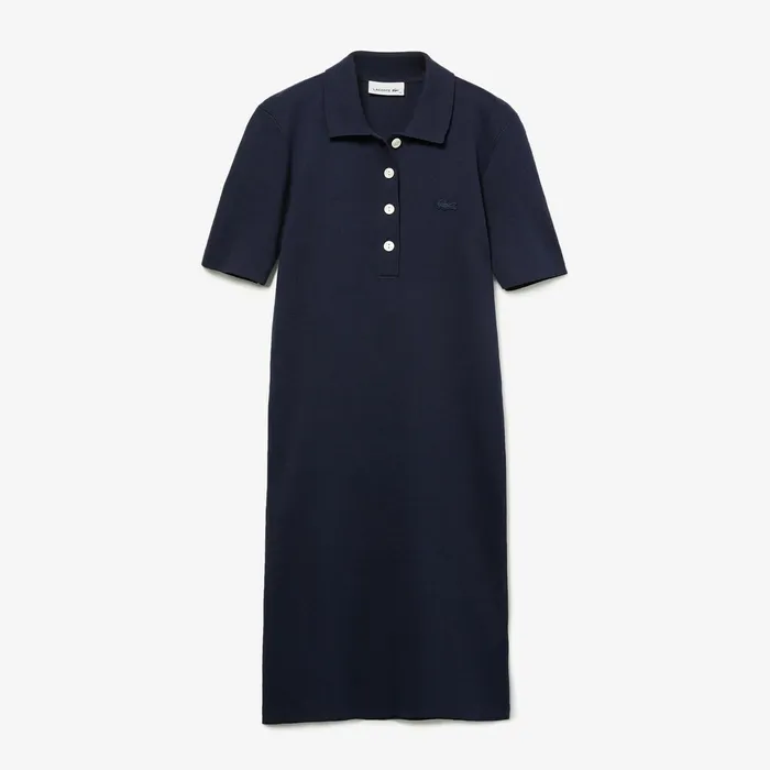 Dresses and Skirts Lacoste Womens Knit Polo Dress Navy Blue Shop Online