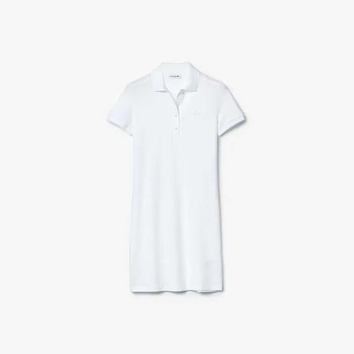 Dresses and Skirts Lacoste Womens Stretch Cotton Piqu Polo Dress White Outlet Factory