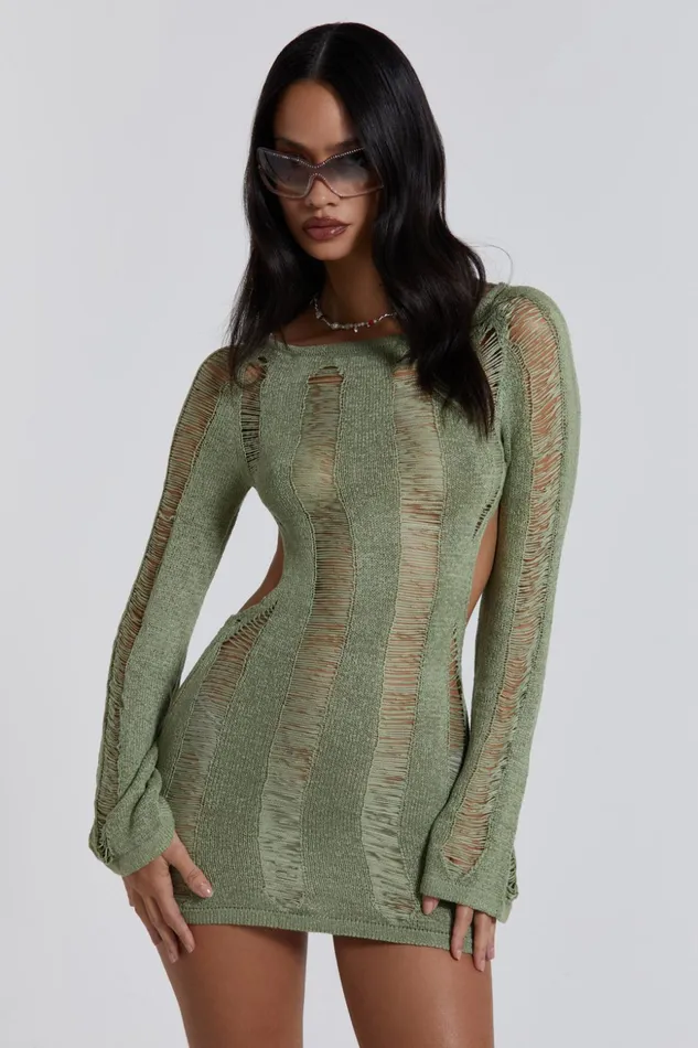 Dresses Women Jaded London Shop Khaki Umbra Mini Dress