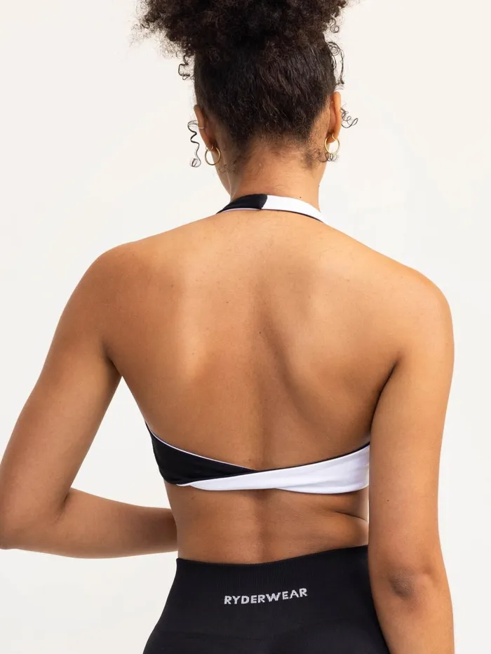 Duo Halter Twist Sports Bra 8211 BlackWhite Women Ryderwear Sports Bras