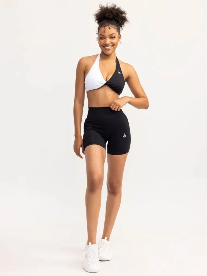 Duo Halter Twist Sports Bra 8211 BlackWhite Women Ryderwear Sports Bras