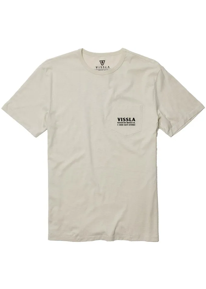 Eco Tees Men Vissla Seven Seas Organic Pkt Tee Bone Eco Tees Men Vissla Seven Seas Organic Pkt Tee Bone