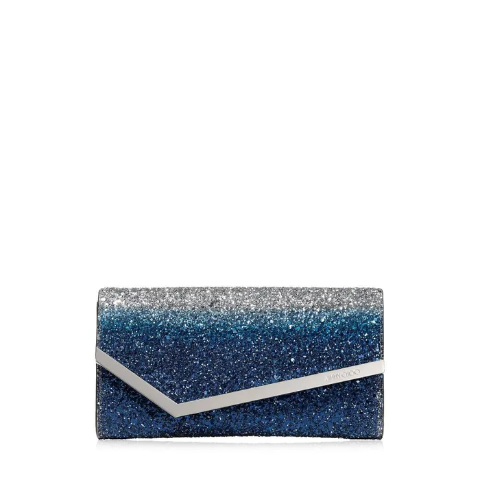 Emmie Denim And Silver Dynamic Coarse Glitter Fabric Clutch Bag Denimsilver Women JIMMY CHOO Small Leather Goods Emmie Denim And Silver Dynamic Coarse Glitter Fabric Clutch Bag Denimsilver Women JIMMY CHOO Small Leather Goods