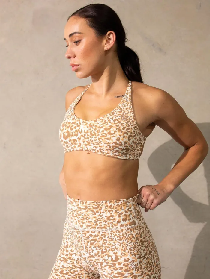 Empower Sports Crop 8211 Vanilla Leopard Women Ryderwear Sports Bras
