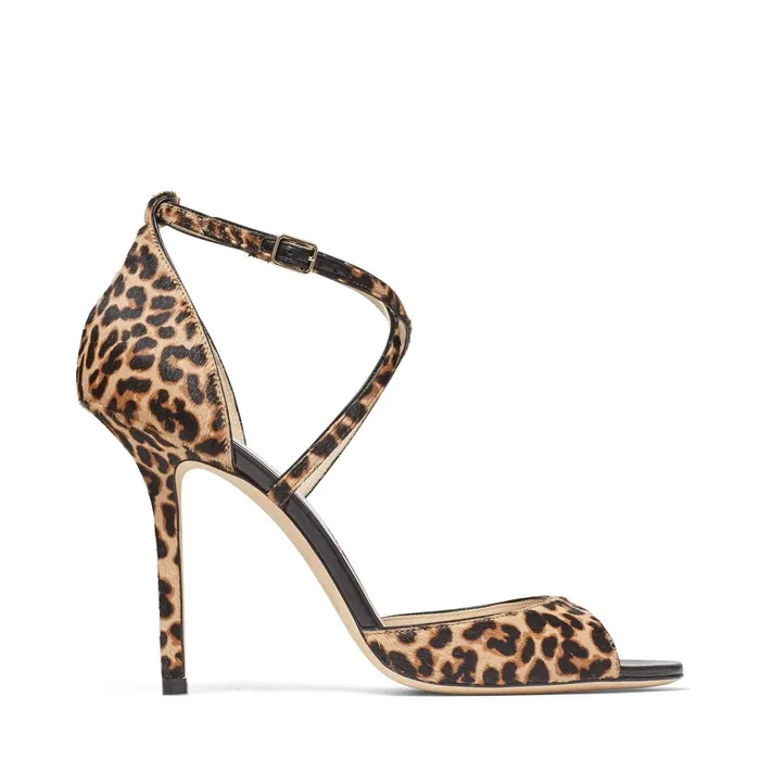 Emsy 100 Natural Mix Leopard Print Pony Sandals Natural Mix Women JIMMY CHOO Sandals Emsy 100 Natural Mix Leopard Print Pony Sandals Natural Mix Women JIMMY CHOO Sandals