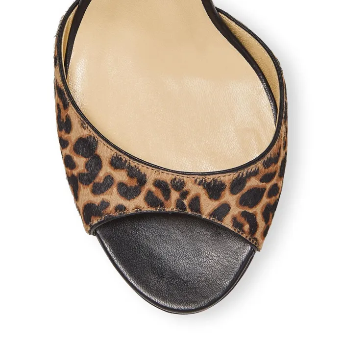 Emsy 100 Natural Mix Leopard Print Pony Sandals Natural Mix Women JIMMY CHOO Sandals