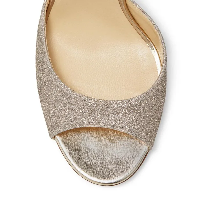 Emsy 85 Platinum Ice Dusty Glitter Sandals Platinum Ice Women JIMMY CHOO Bridal Shoes
