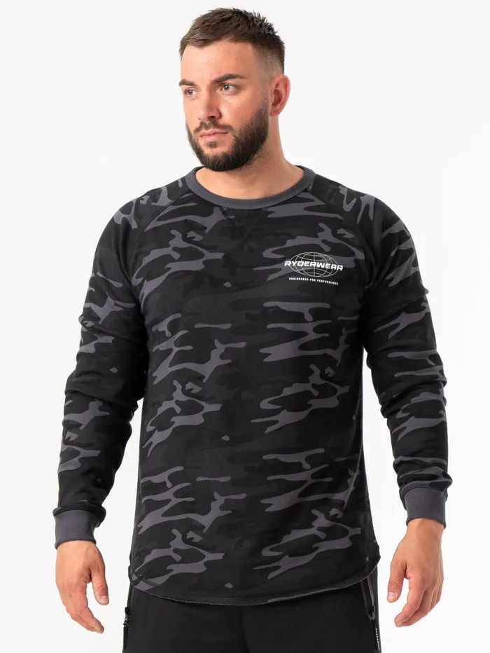 Energy Crew Neck 8211 Black Camo Men Ryderwear Sweaters and Hoodies