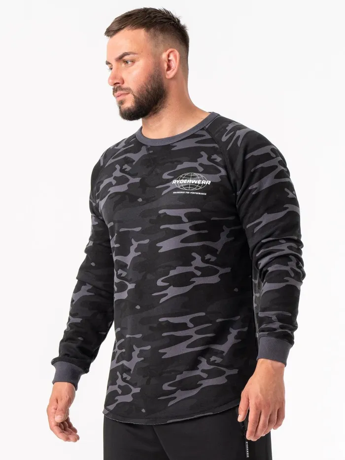 Energy Crew Neck 8211 Black Camo Men Ryderwear Sweaters and Hoodies