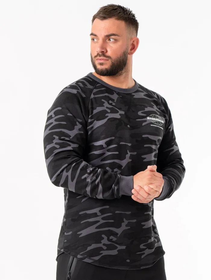 Energy Crew Neck 8211 Black Camo Men Ryderwear Sweaters and Hoodies