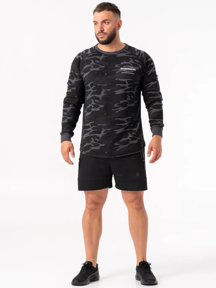 Energy Crew Neck 8211 Black Camo Men Ryderwear Sweaters and Hoodies