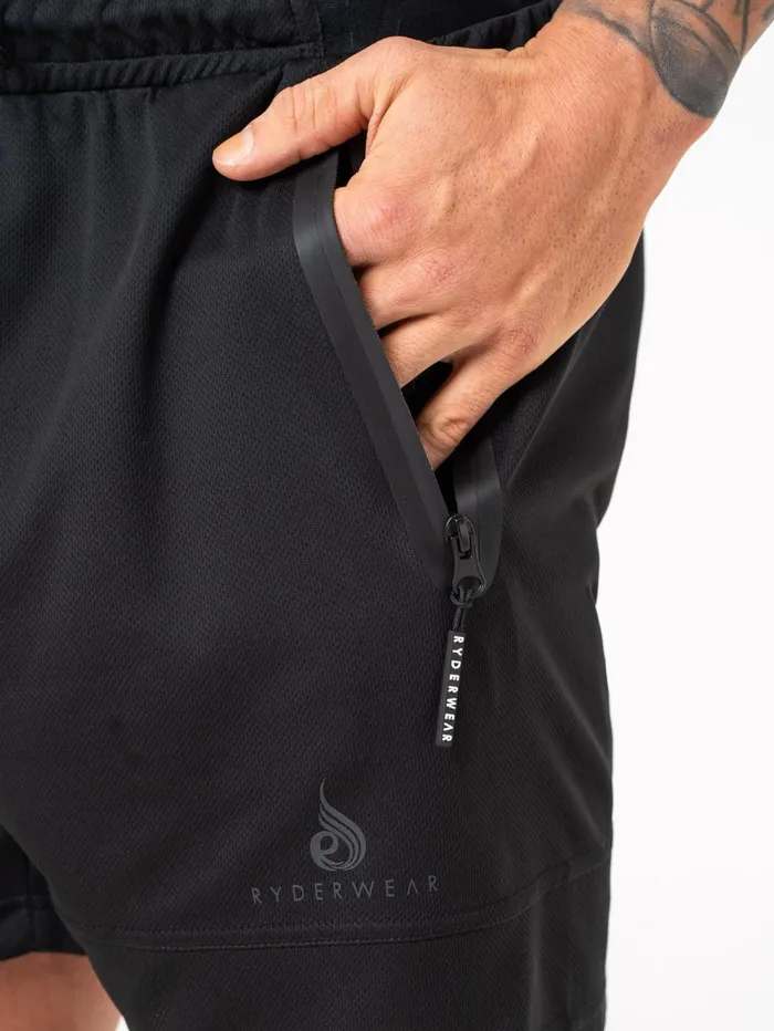 Energy Mesh Shorts 8211 Black Men Ryderwear Gym Shorts