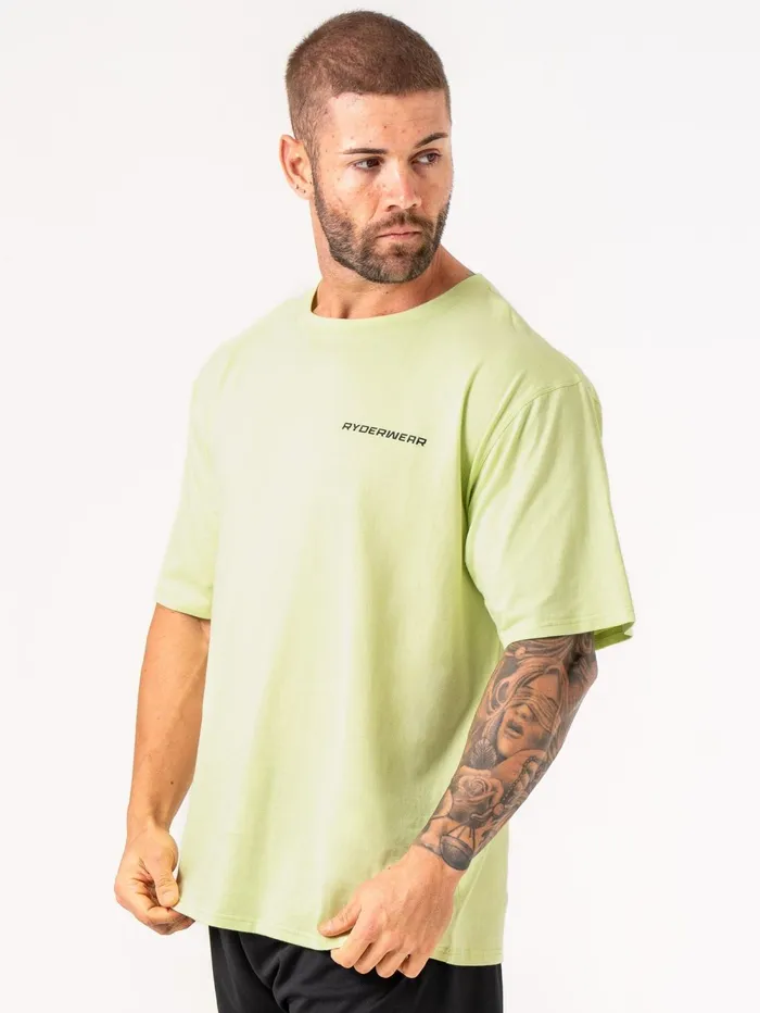 Energy Oversized TShirt 8211 Lime Men Ryderwear TShirts