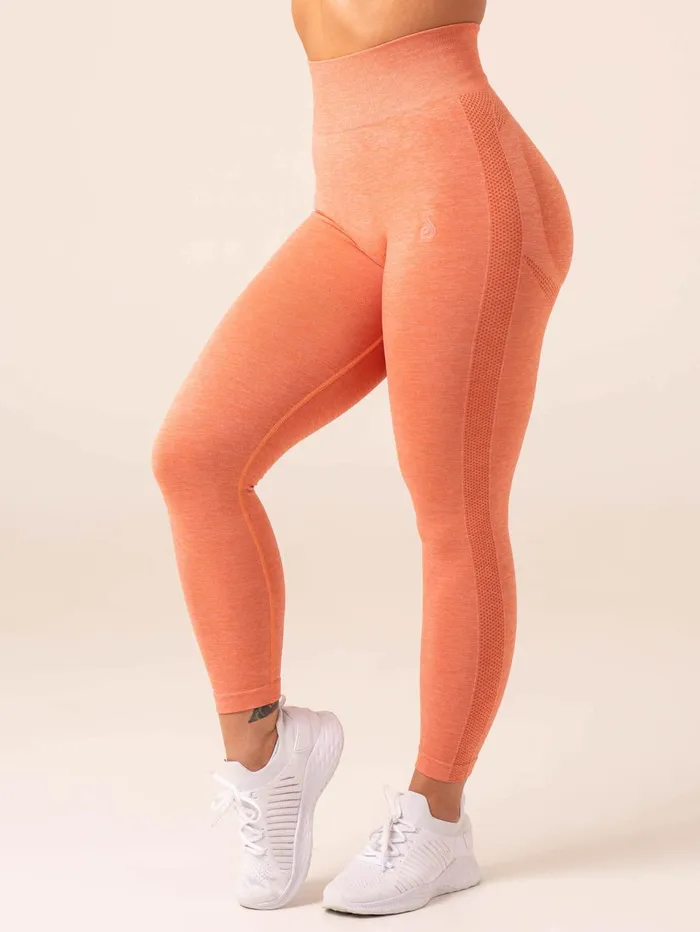 Evolve Seamless Leggings 8211 Orange Marl Women Ryderwear Leggings