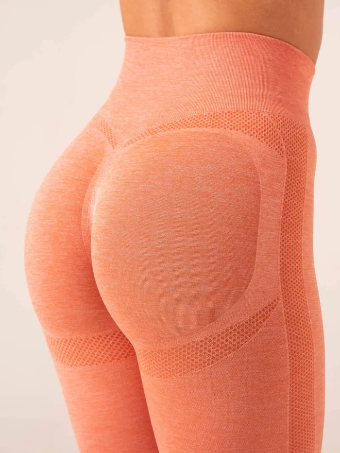 Evolve Seamless Leggings 8211 Orange Marl Women Ryderwear Leggings