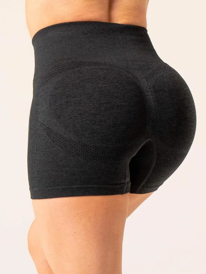 Evolve Seamless Shorts 8211 Black Marl Women Ryderwear Gym Shorts