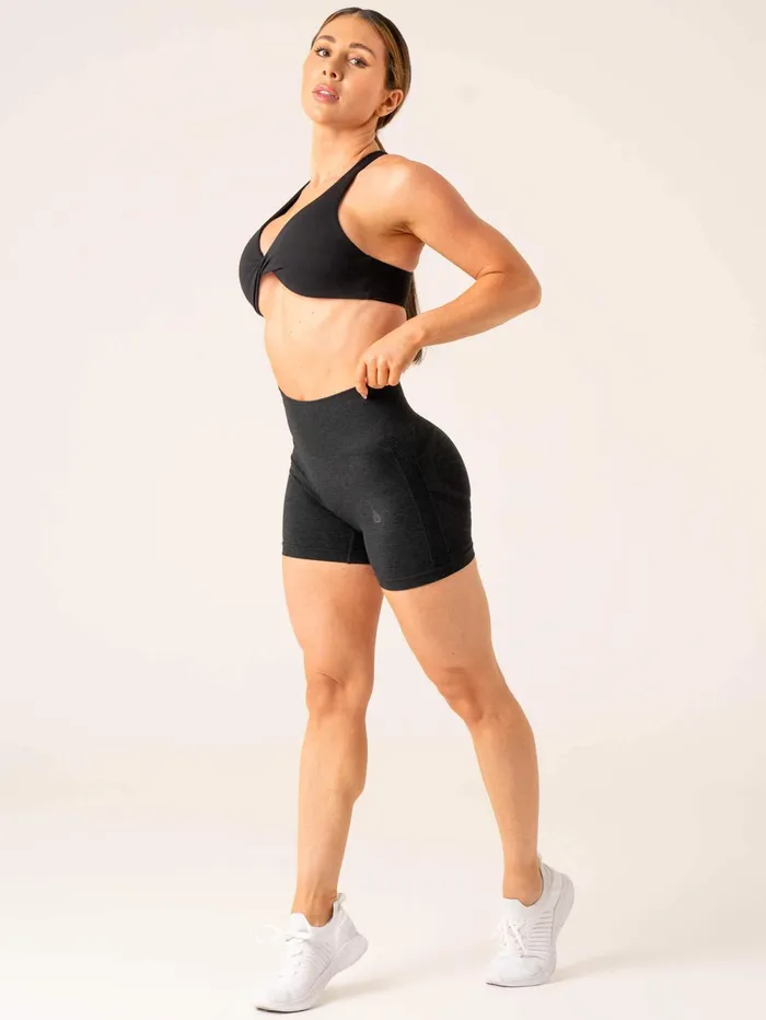 Evolve Seamless Shorts 8211 Black Marl Women Ryderwear Gym Shorts
