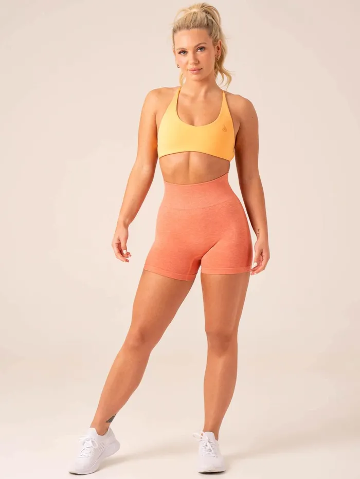 Evolve Seamless Shorts 8211 Orange Marl Women Ryderwear Gym Shorts