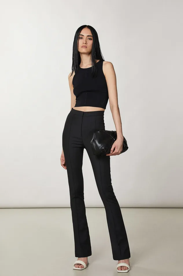 Flared Women Patrizia Pepe Slim Flare Pants Nero