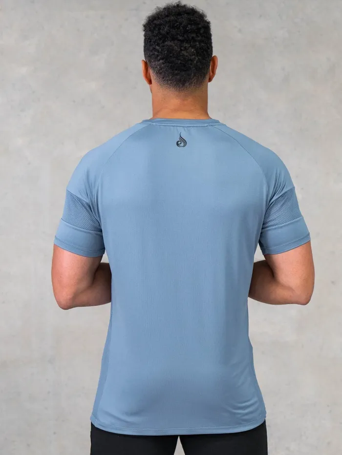 Flex Mesh TShirt 8211 Indigo Blue Men Ryderwear Tops