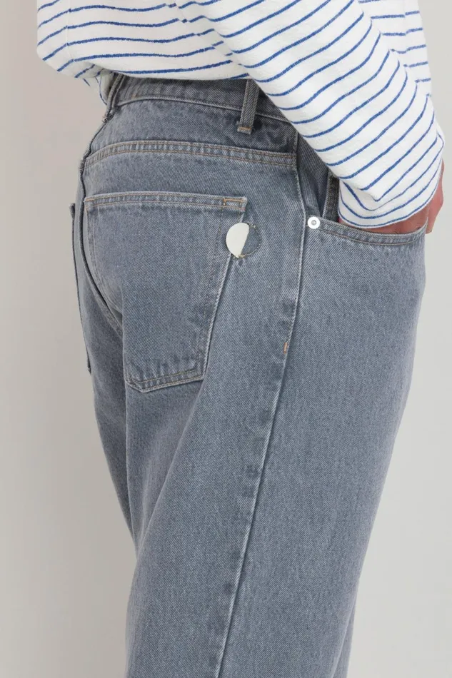 Folk Clothing 5 Pocket Trouser 8211 Silver Denim Mens Trousers