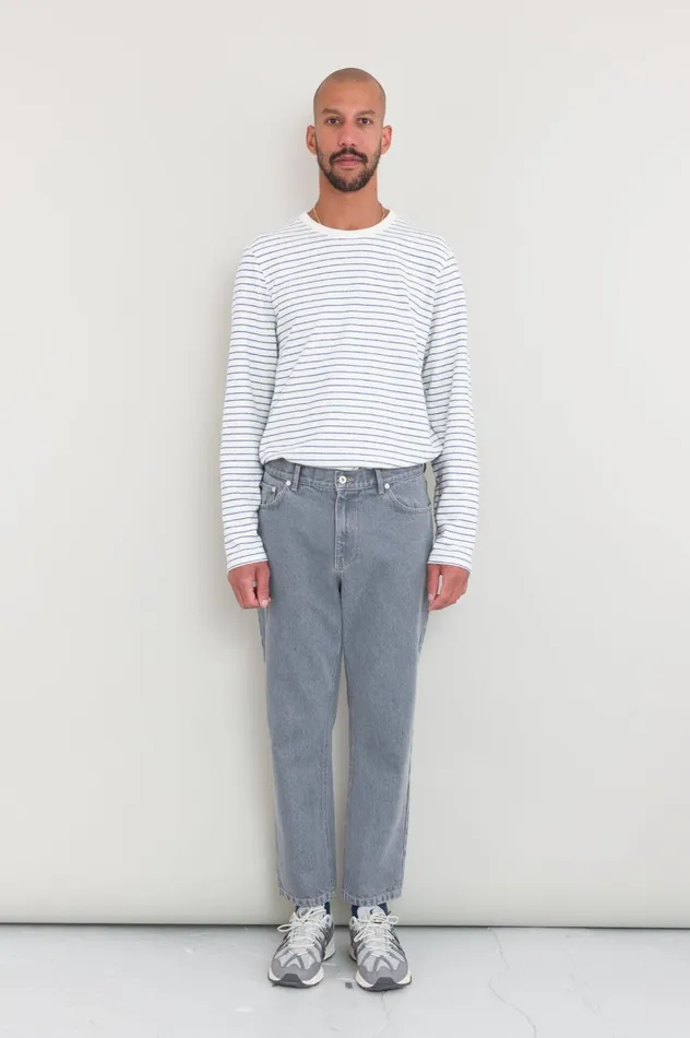 Folk Clothing 5 Pocket Trouser 8211 Silver Denim Mens Trousers