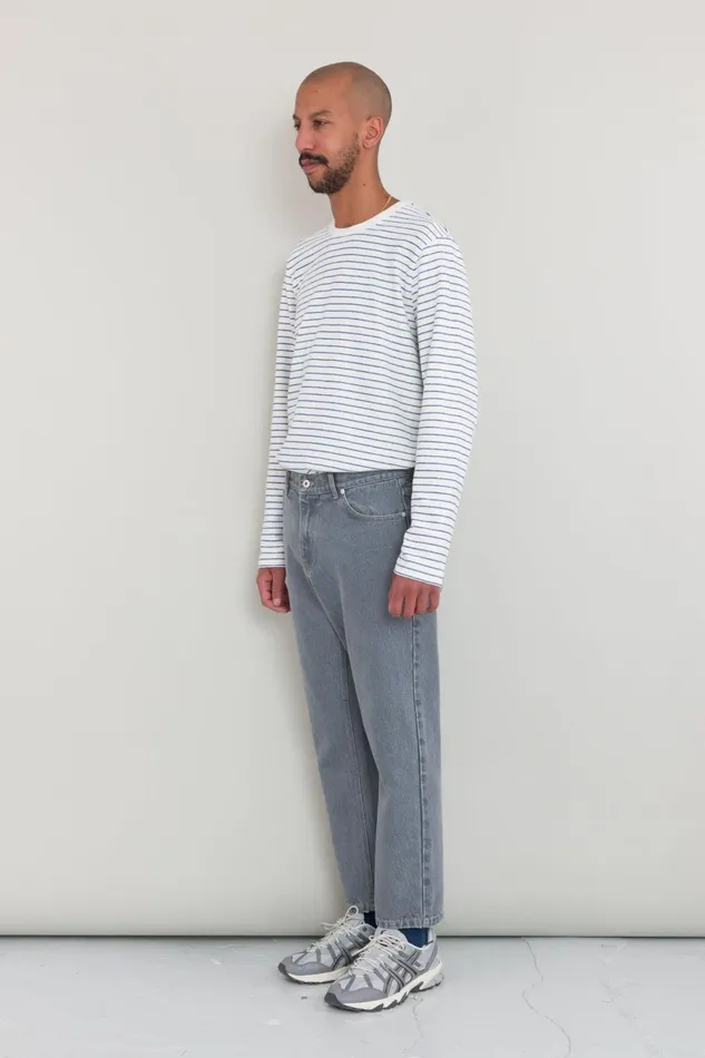 Folk Clothing 5 Pocket Trouser 8211 Silver Denim Mens Trousers